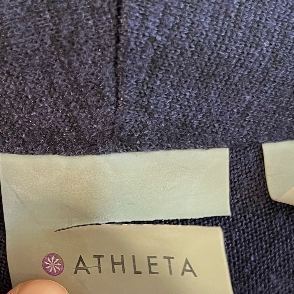 Athleta Sweater Nirvana Wear Two Ways Wrap Cardigan in Navy Blue Sz M EUC - Picture 3 of 13